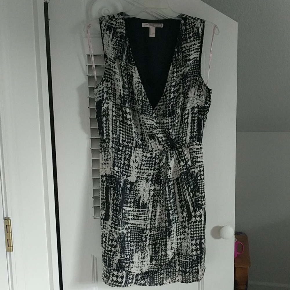 Black and tan printed dress